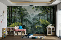 Exotic jungle escape wallpaper design

