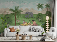 Office area Enchanted Mughal Landscape wall mural with lake view
