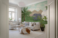Palm trees and flowing water Enchanted River Oasis wall mural
