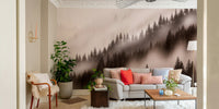 Enchanted Valley Sepia Wallpaper – Serene nature wallpaper for interiors