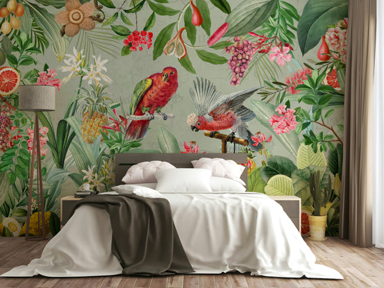 Peel and stick Enchanted Garden of Eden mural

