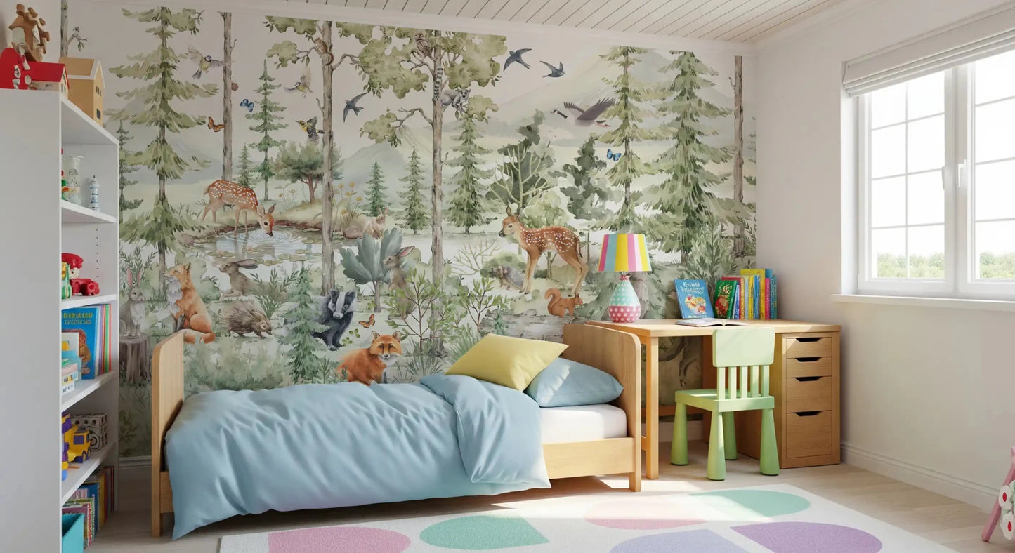Enchanted Woodland Friends Wall Mural