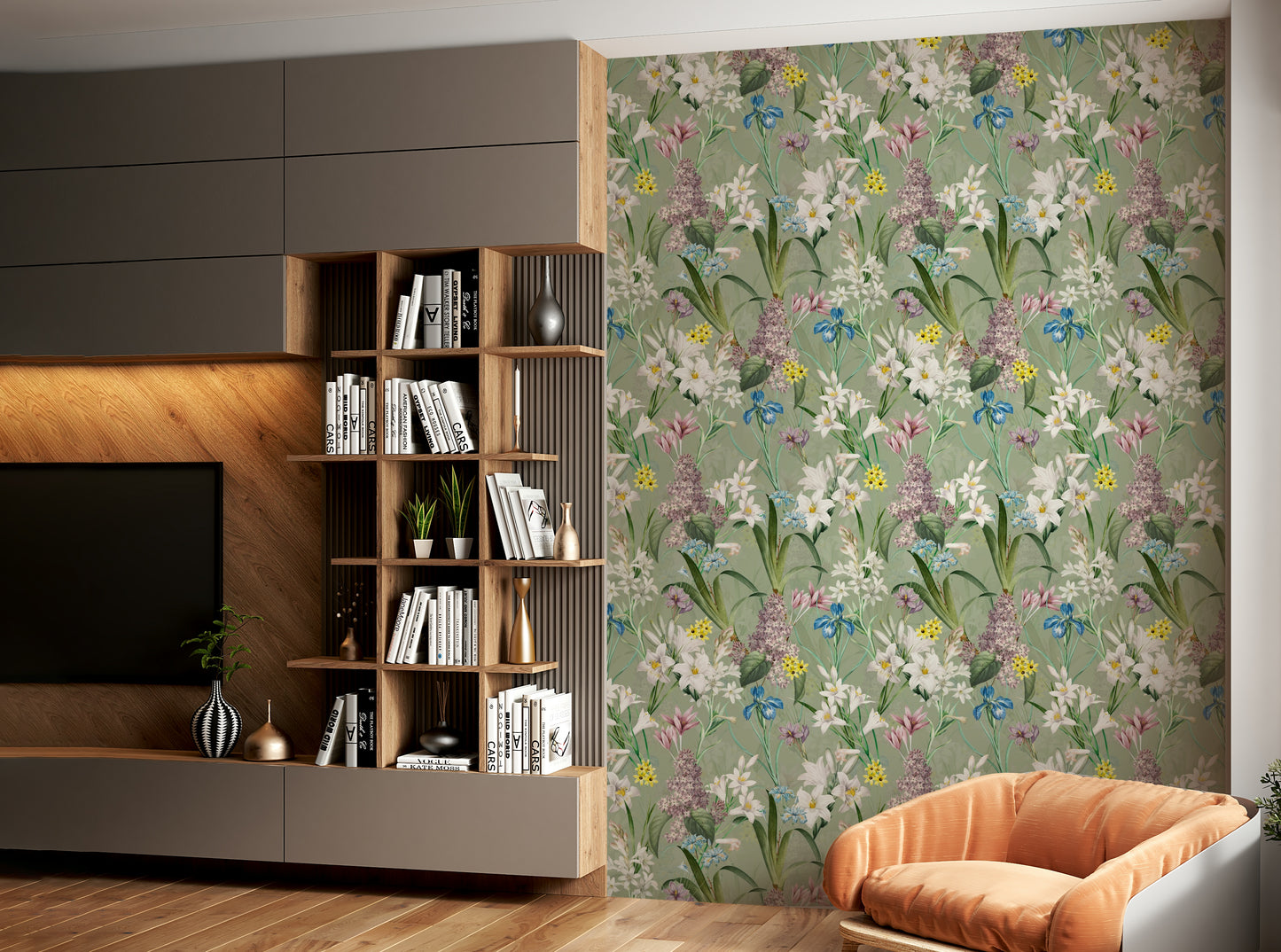 Subtle floral patterns in pastel shades for a peaceful ambiance

