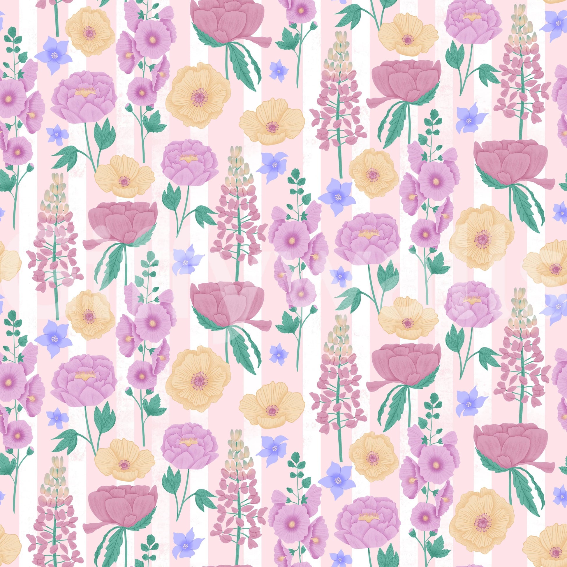 A high-quality serene botanical wall mural for walls.

