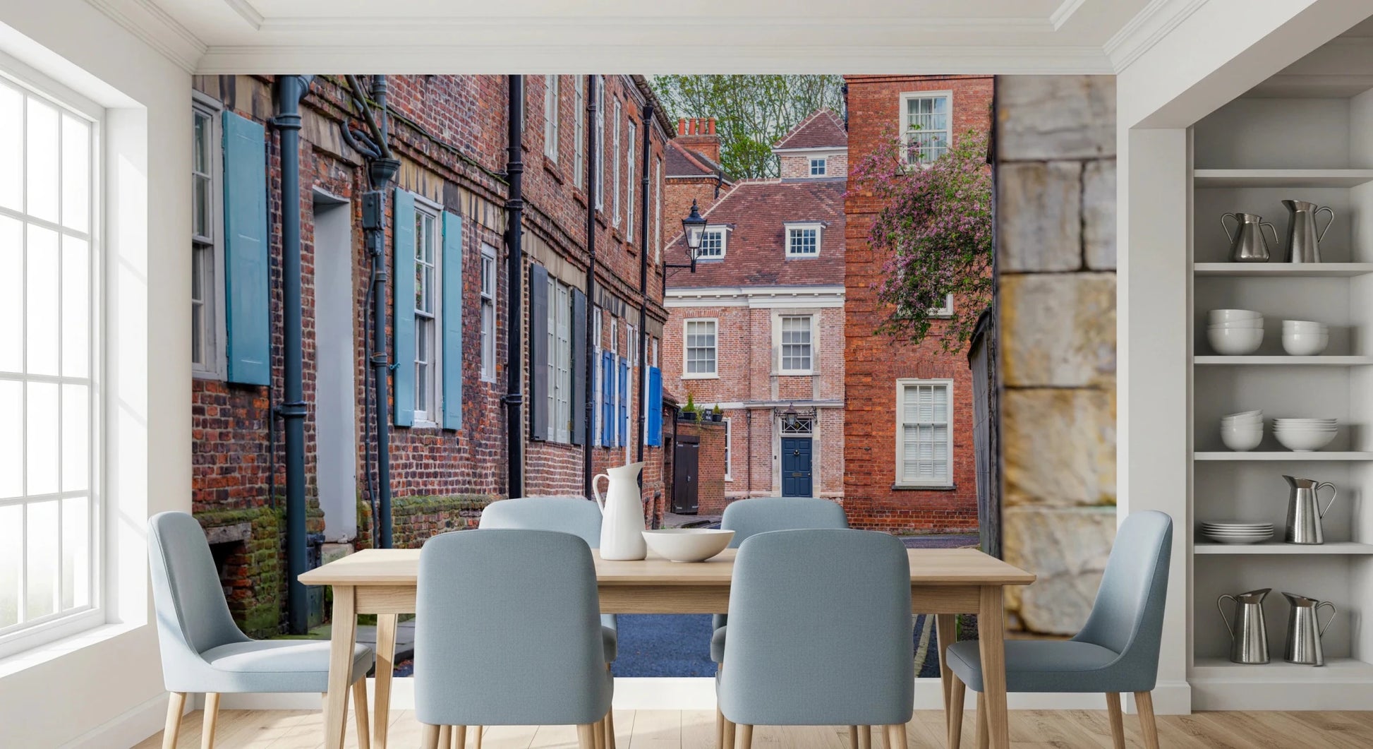 English Town Lane Wall Mural