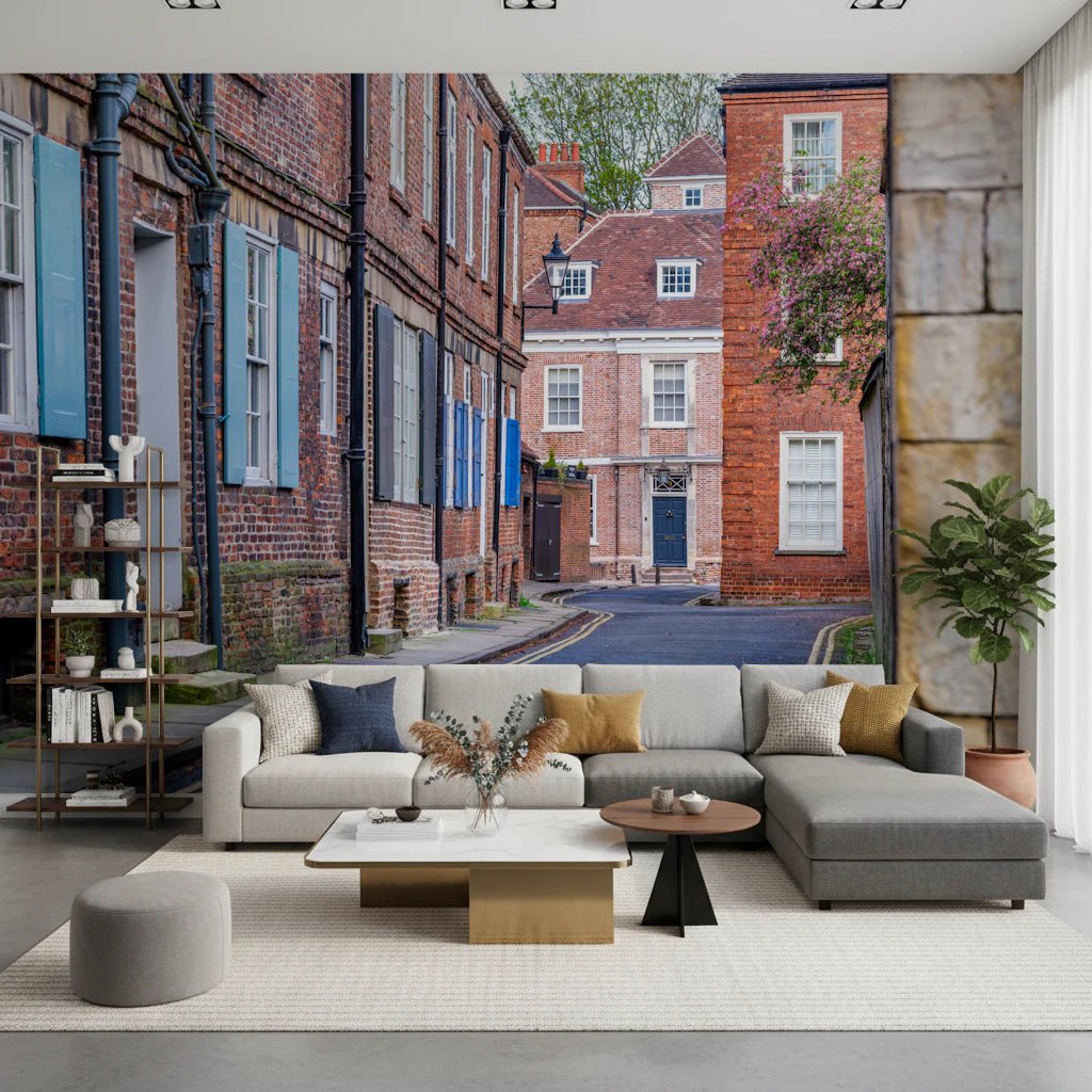 English Town Lane Wall Mural