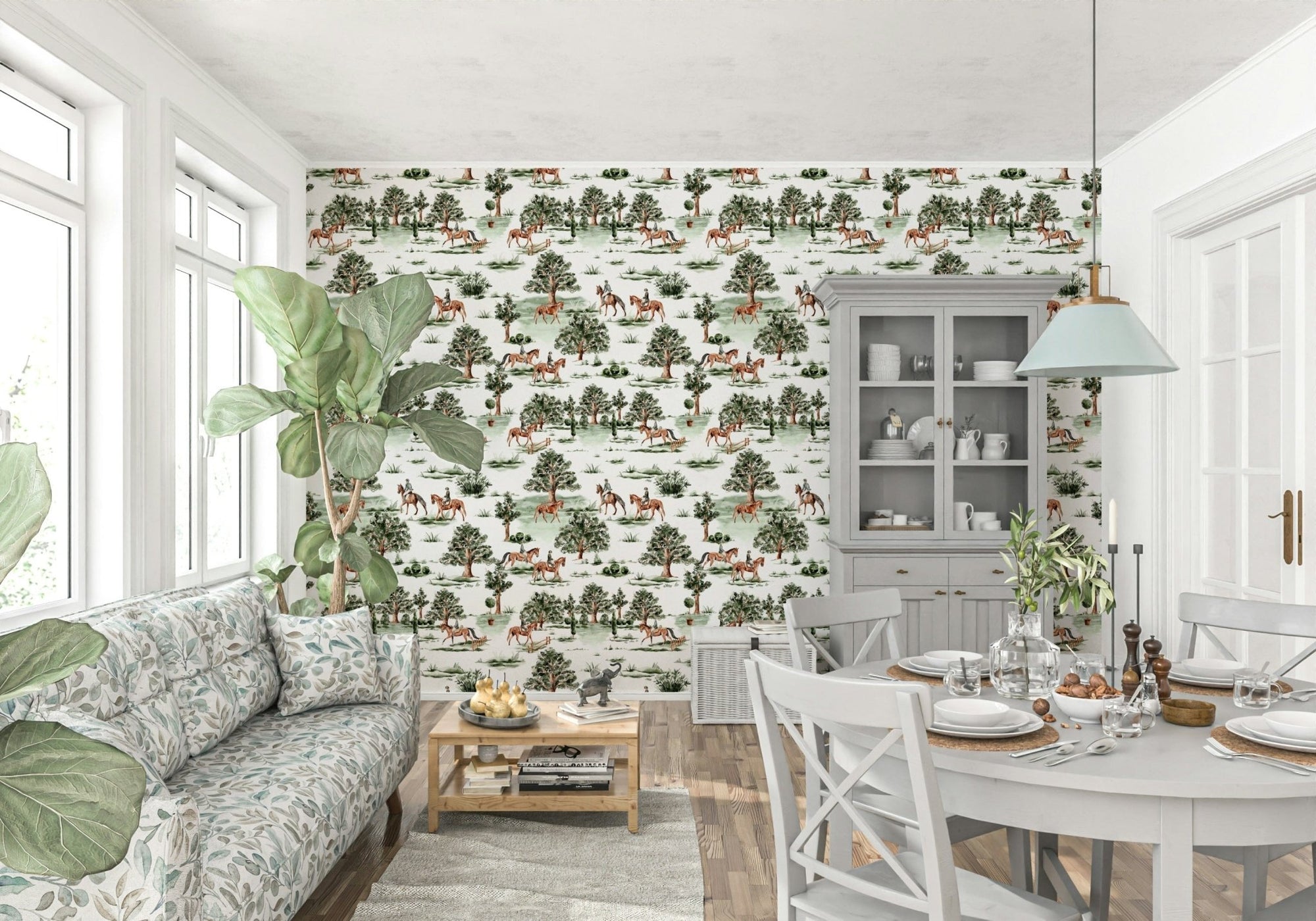 Equestrian Escape horse riding scenic wall mural.
