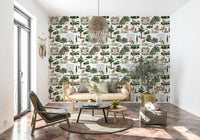 Grand country living Equestrian Estate wallpaper print.
