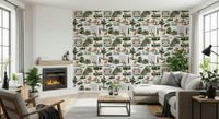 Equestrian Estate green landscape horse print mural.