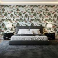 Hand-painted Equestrian Escape scenic home mural.