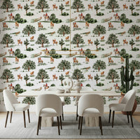 Watercolor Riding in the Country equestrian wall covering print.