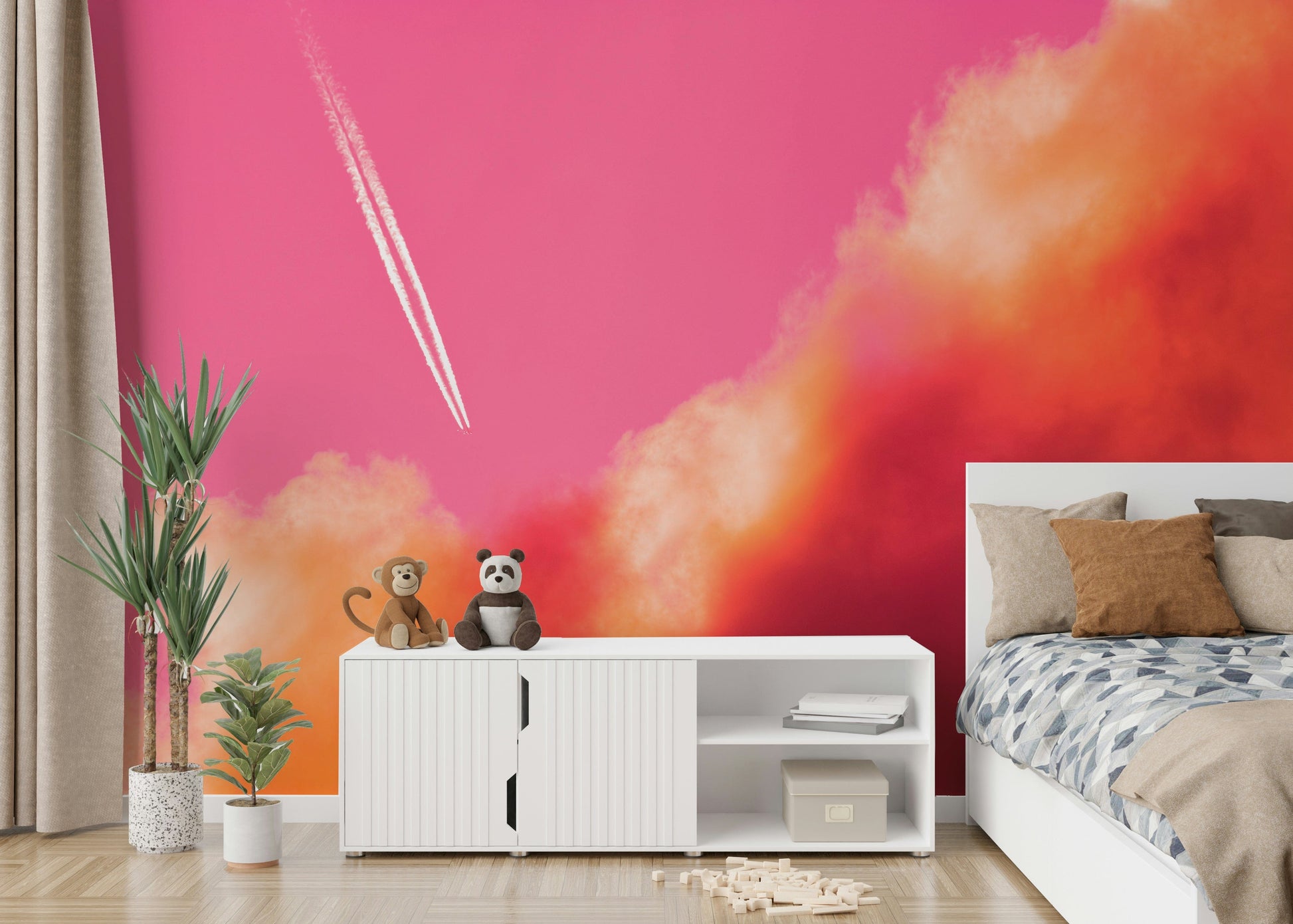 A contemplative peaceful scene wallpaper mural for a feature wall.

