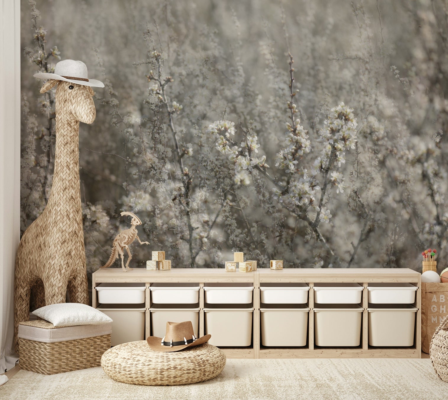 Ethereal Blossoms: Soft Floral Photography Wall Mural