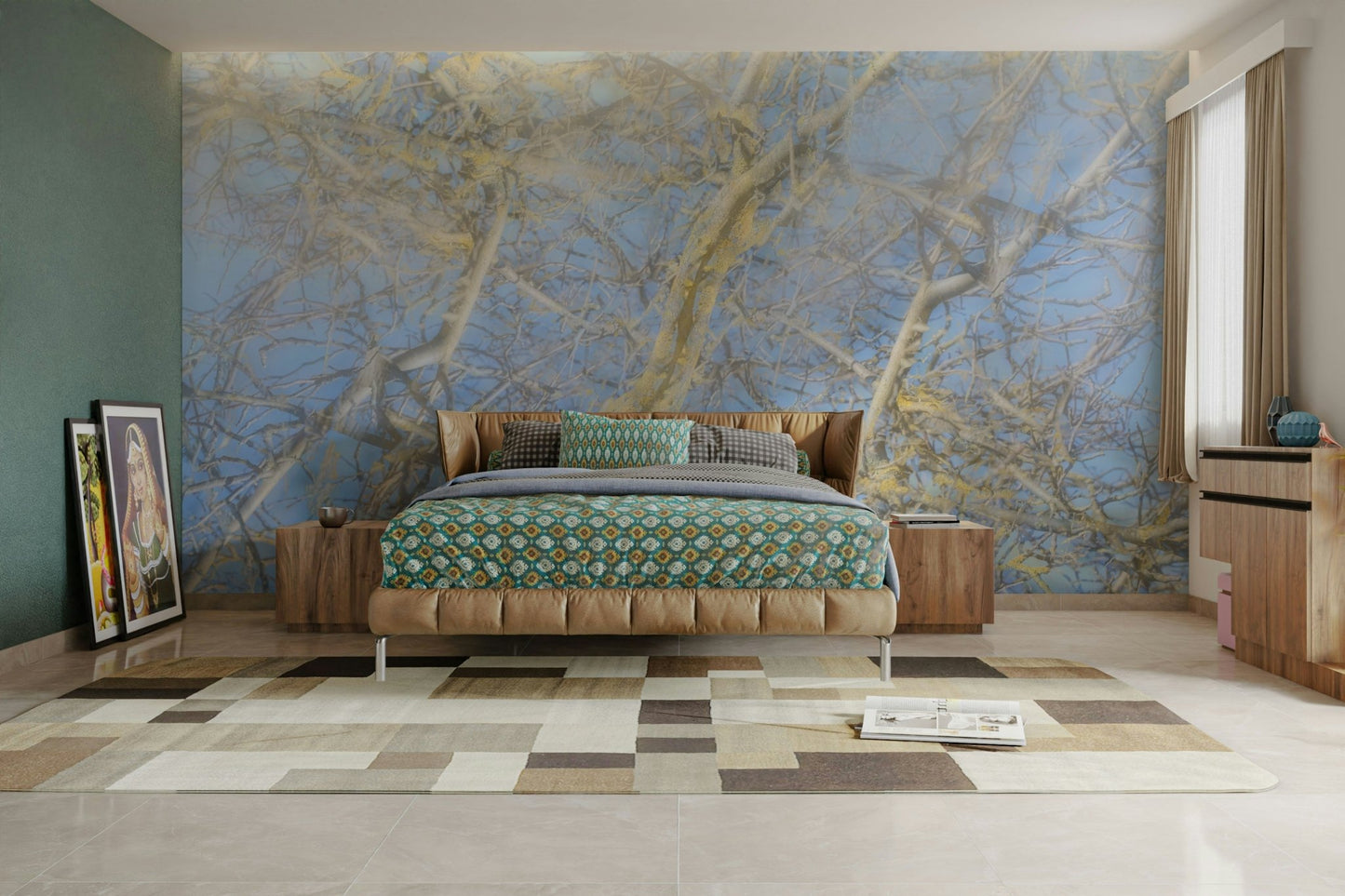 Artistic interpretation of sky and trees.

