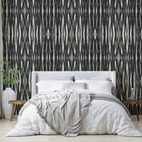 Sophisticated charcoal weave wallpaper for bedrooms

