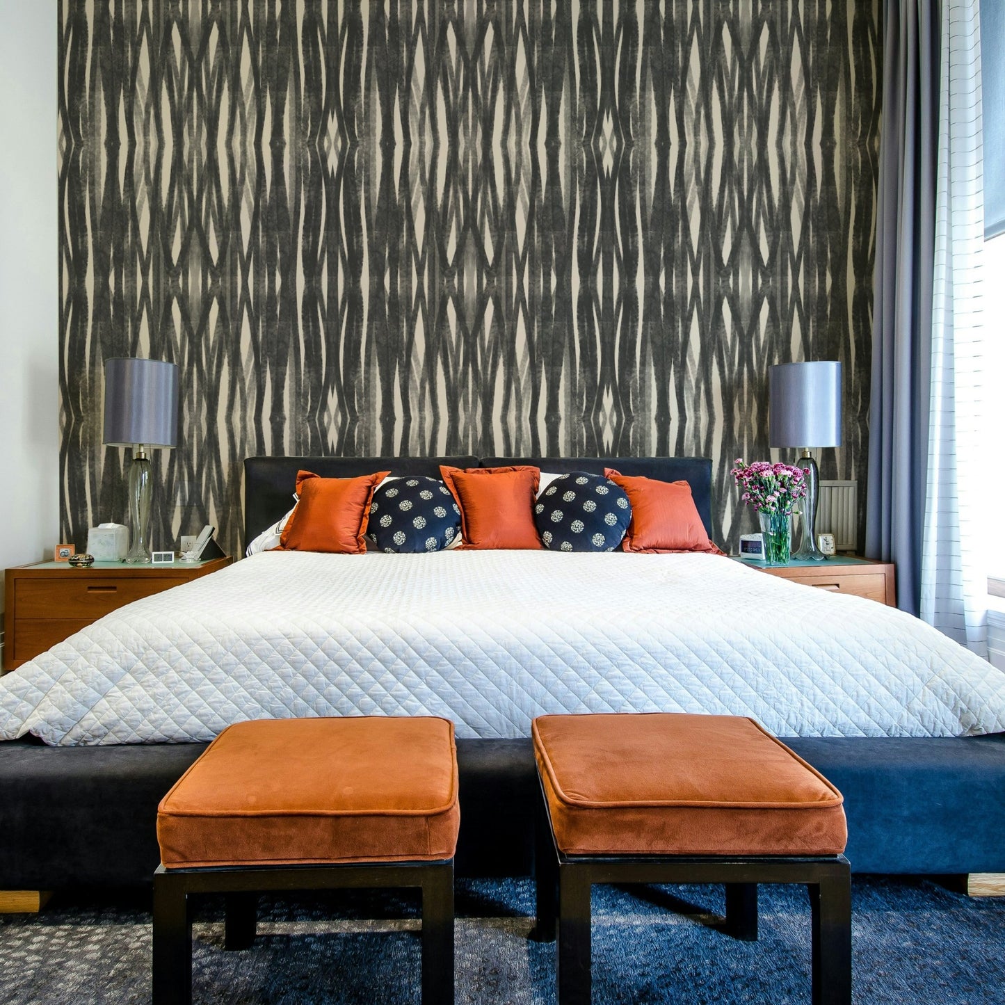 Ethereal Charcoal Weave wallpaper for modern decor

