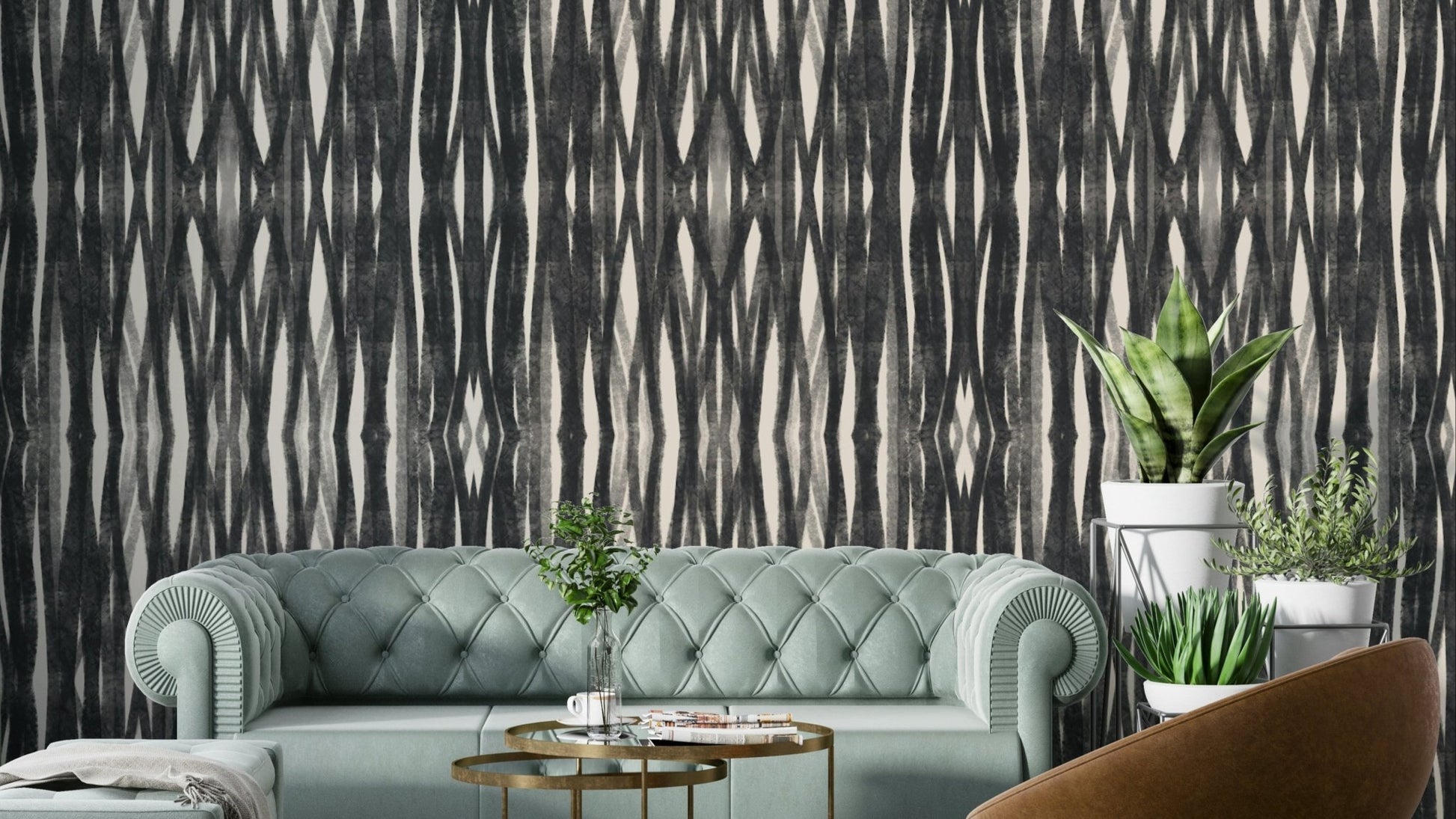 Subtle charcoal weave wallpaper with textured design


