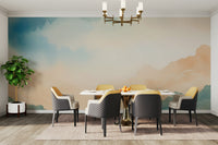 Elegant hallway featuring the Ethereal Cloud Horizons Wall Mural.