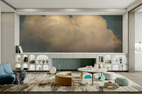 A detail shot of the elegant lines in the wallpaper.

