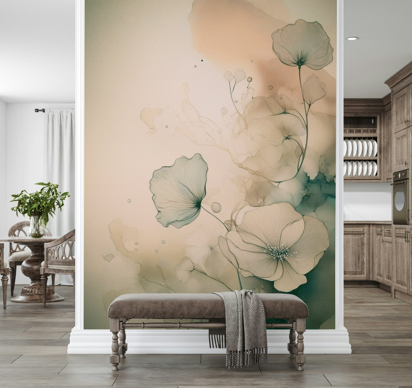 Ethereal Floral Hues Wall Mural