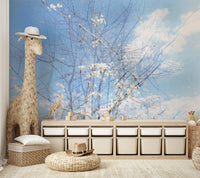 Ethereal Floral Sky Art | Serene Nature Photography | Dreamy Blossoms & Branches Wall Mural