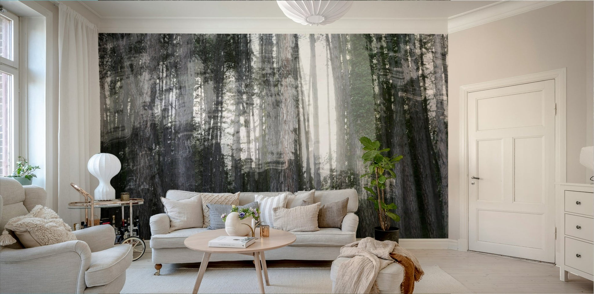A sense of depth created by blurred foliage
