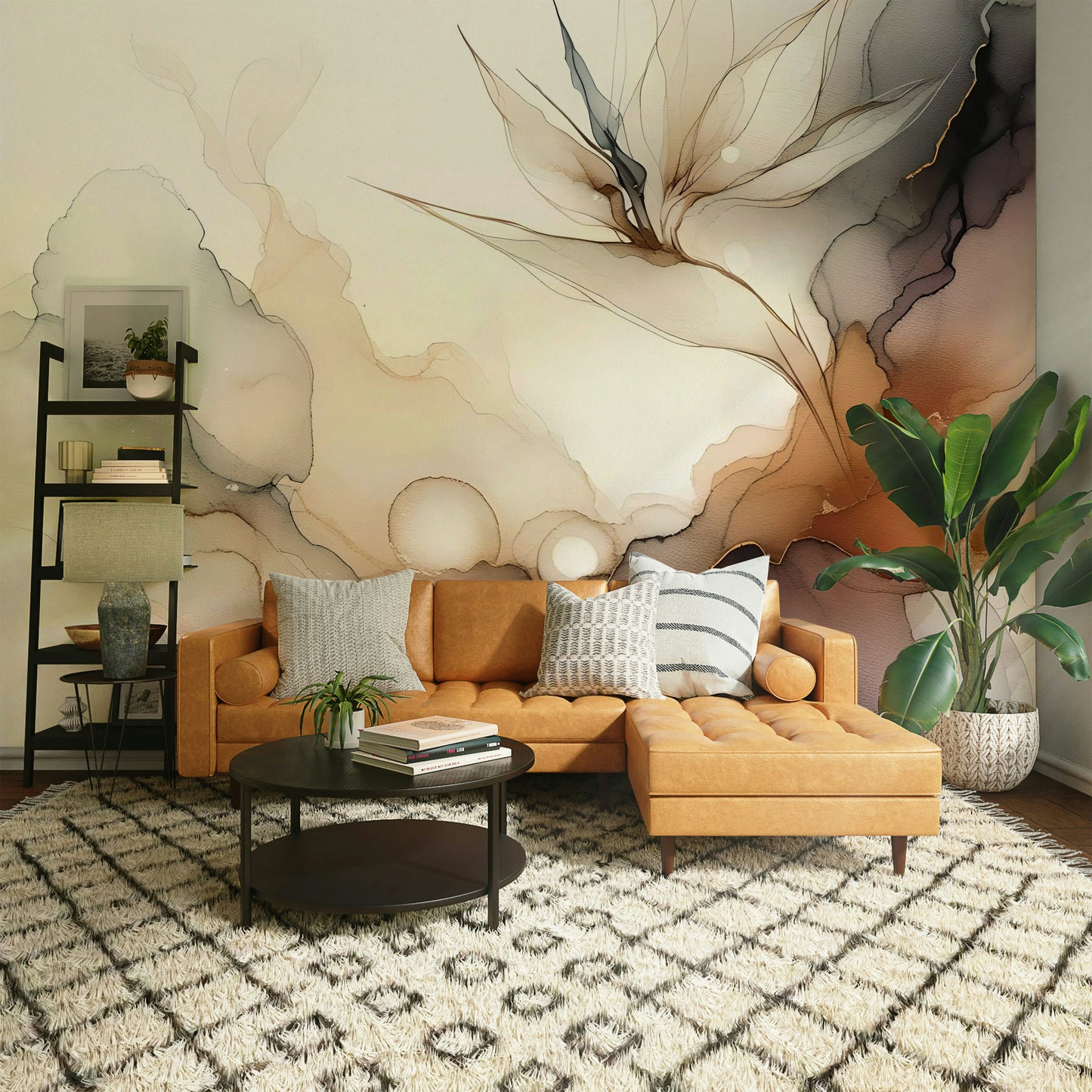 Master bedroom with soft blue and white home décor motifs.