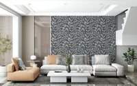 Sophisticated neutral stems Ethereal Leaves premium wallpaper for walls.