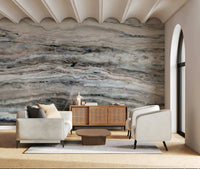 A beautiful modern art wall mural of delicate lines.