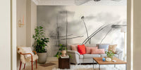 Delicate black and white branch design

