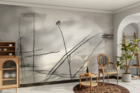 Monochrome branches mural wallpaper
