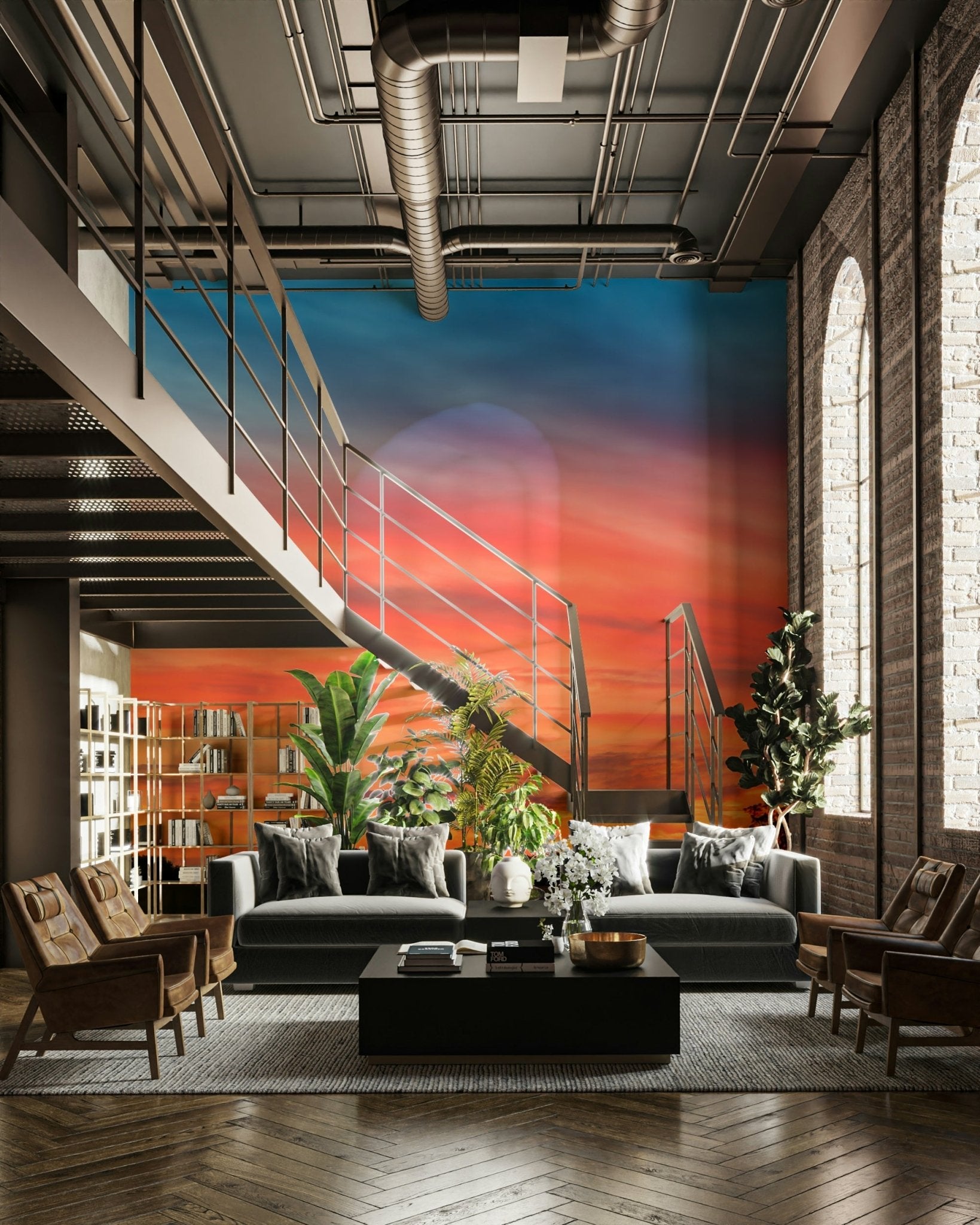 Full view of Ethereal Sunset wall mural

