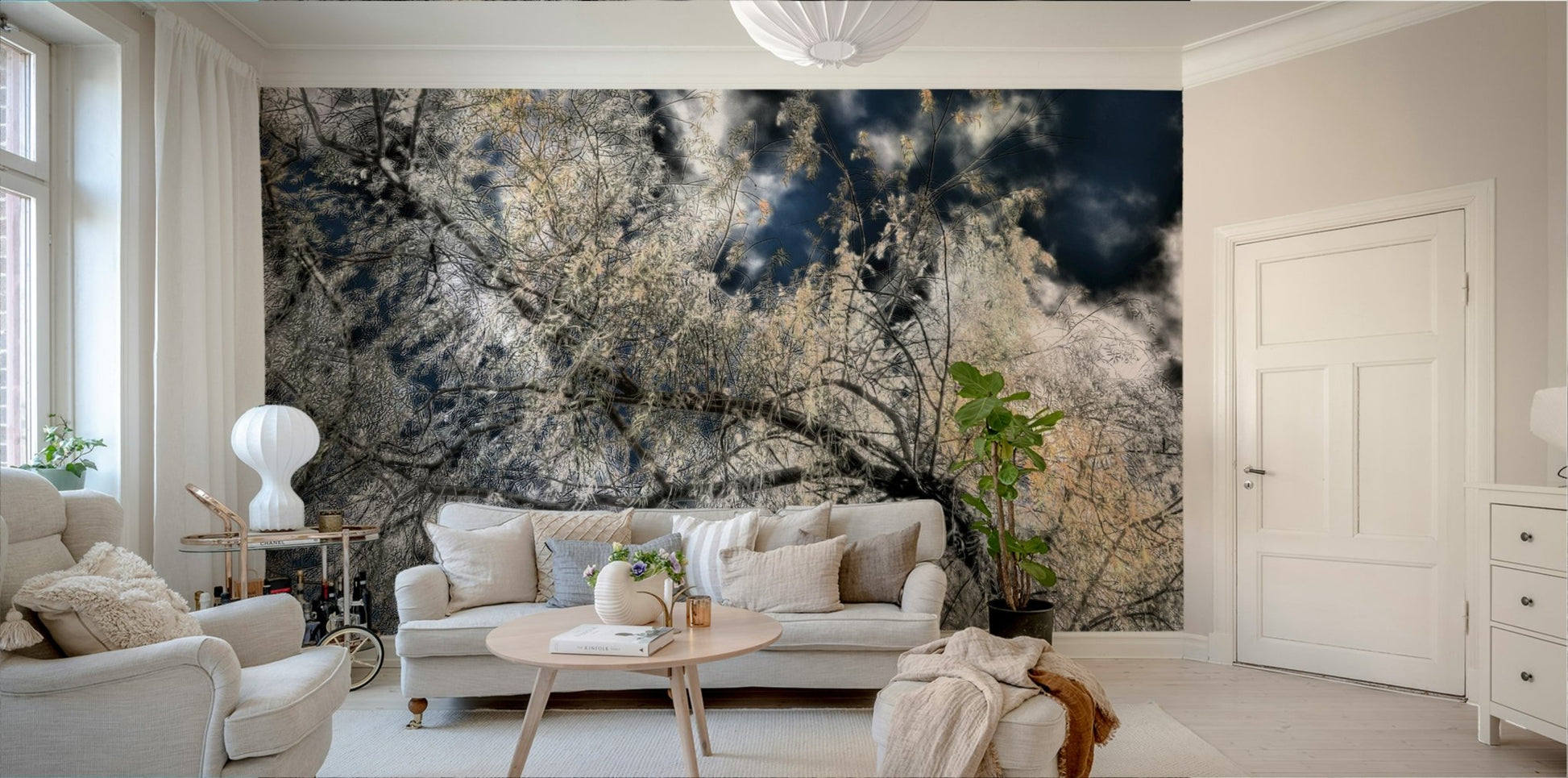 Tree structure with sky wallpaper
