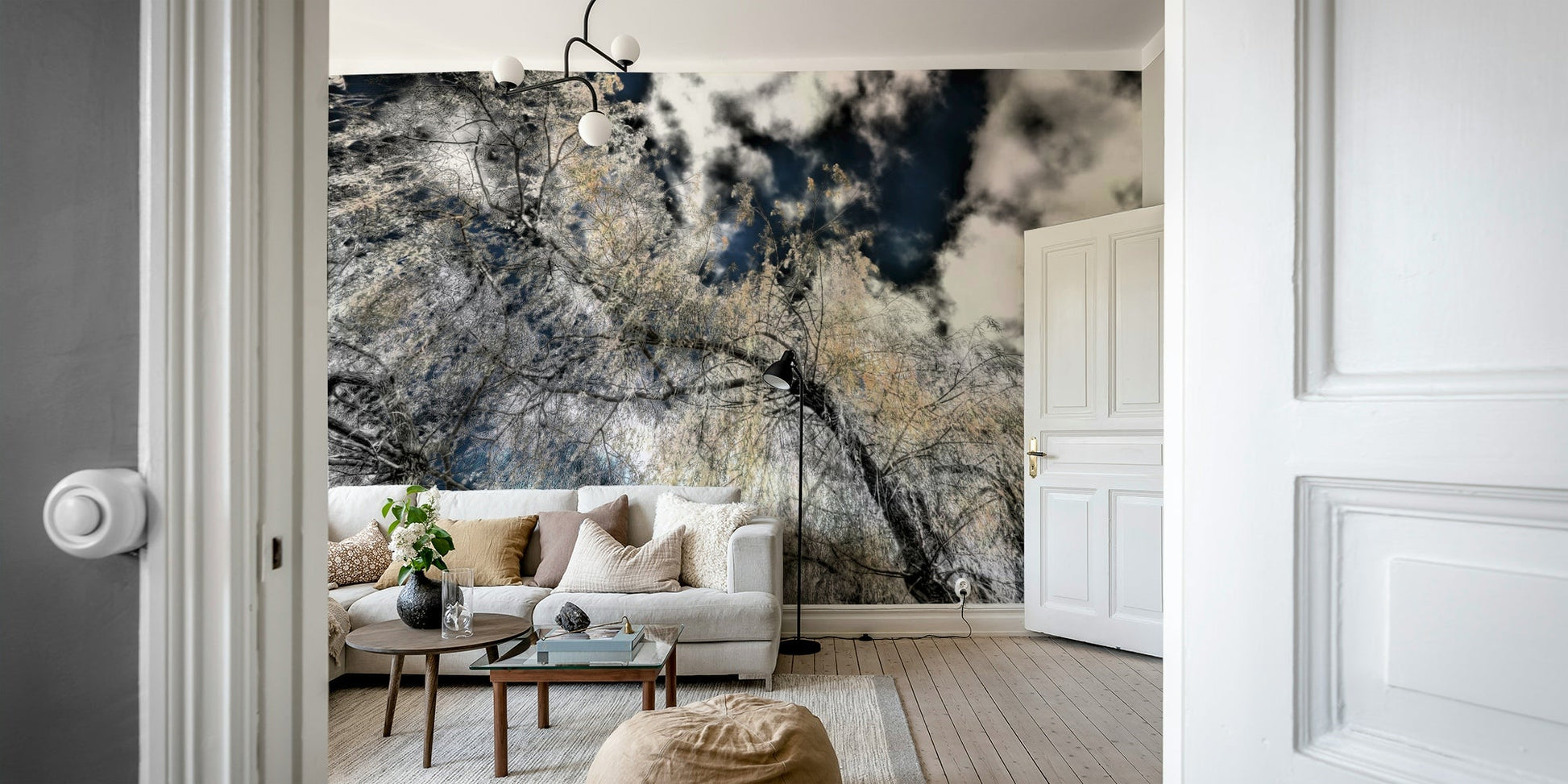 Dark branches and light sky wallpaper
