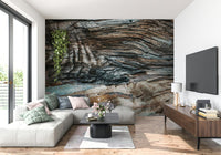 Eucalyptus Bark Texture wallpaper mural blending layered textures and warm neutral tones for stylish interiors.