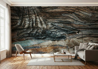 Textured wall mural highlighting rough, natural bark patterns for eco-inspired or rustic interiors.