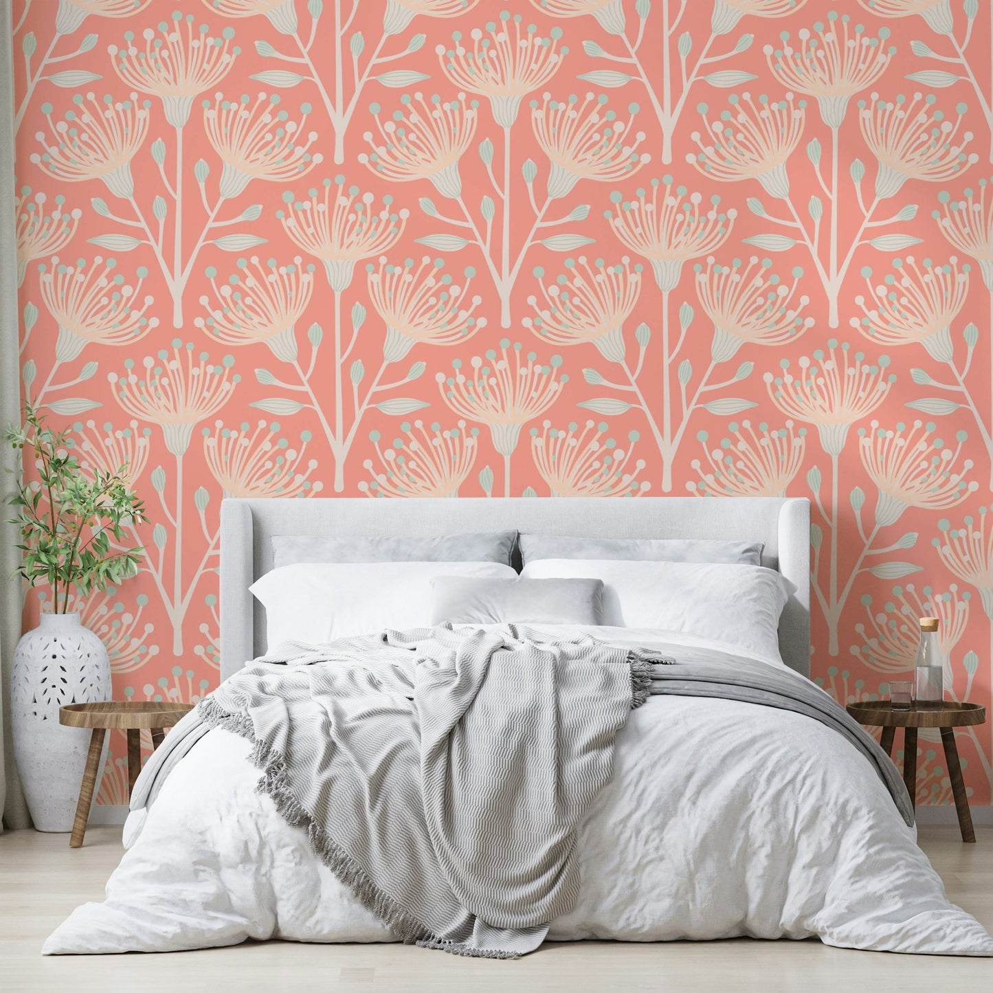 Unique blend of warm colors and natural elements.

