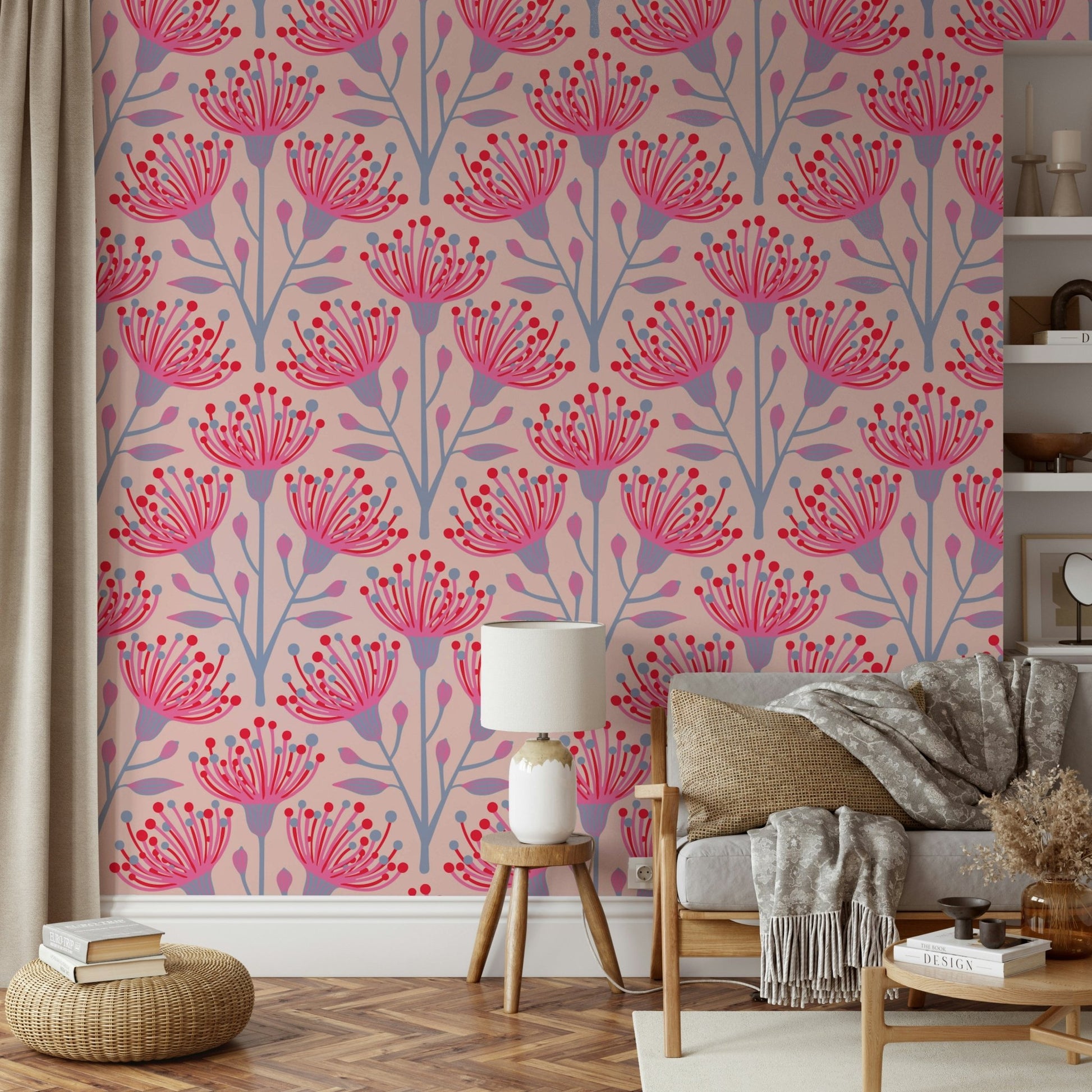Artistic and lively botanical wallpaper.

