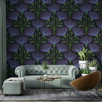 Elegant dark botanical wallpaper
