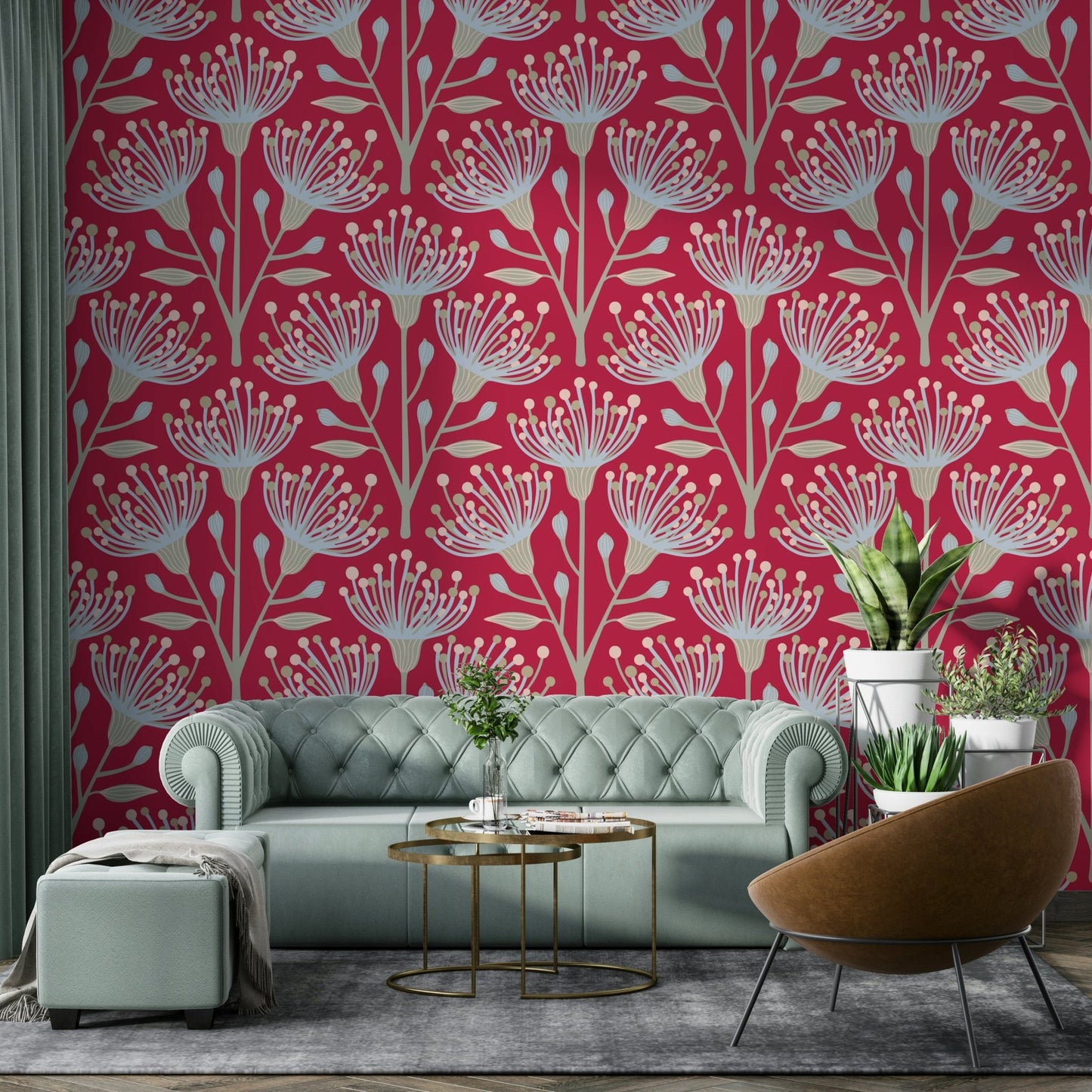 Viva magenta eucalyptus wallpaper
