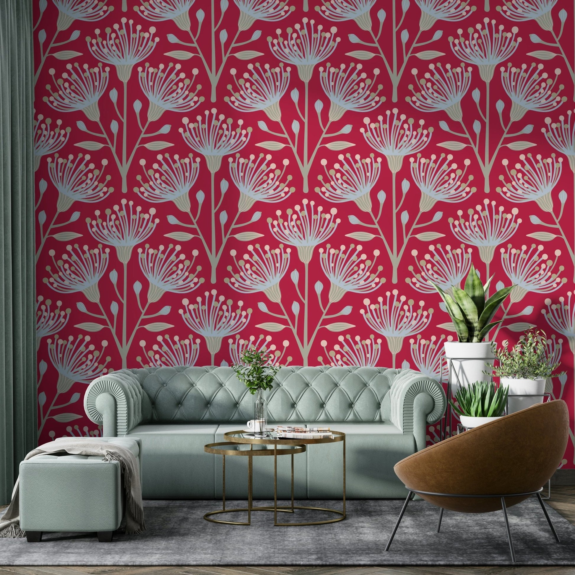 Viva magenta eucalyptus wallpaper
