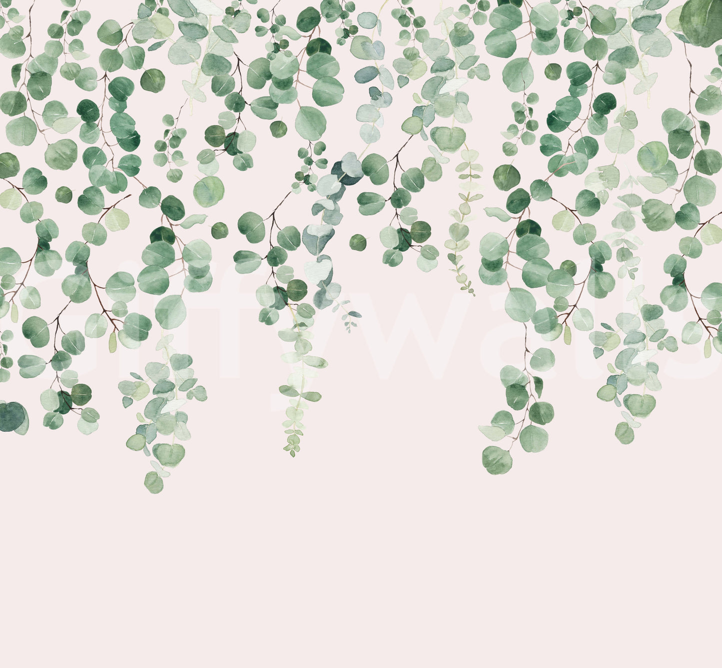 Eucalyptus Pink and Green Wall Mural