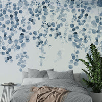 Stylish blue eucalyptus wall mural

