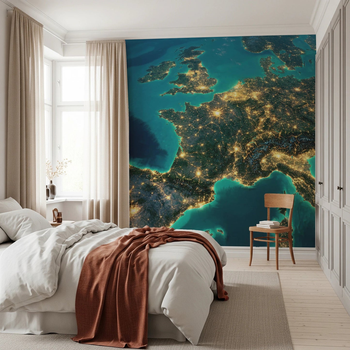 Europe at Night Wall Mural