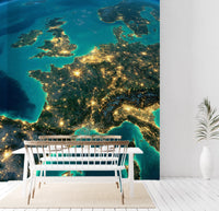 Europe at Night Wall Mural