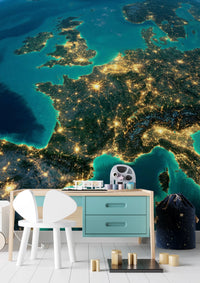 Europe at Night Wall Mural