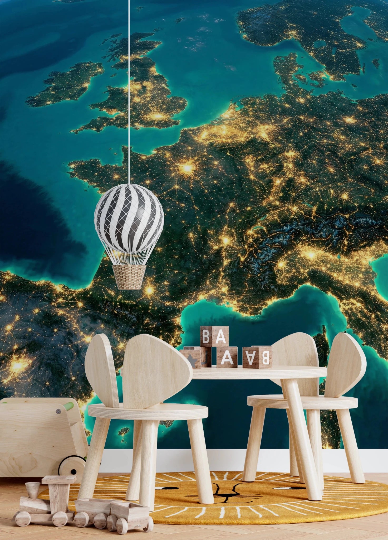 Europe at Night Wall Mural
