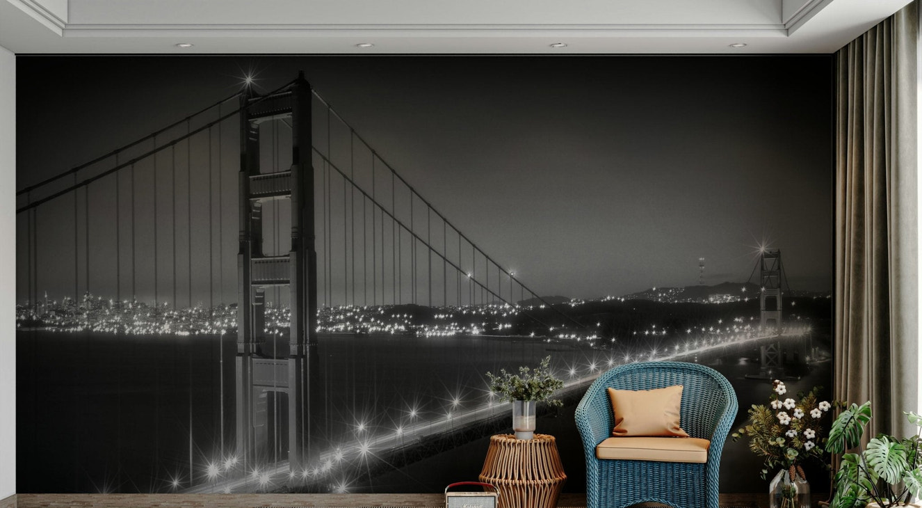 Floral Whisper wall mural in muted colors

