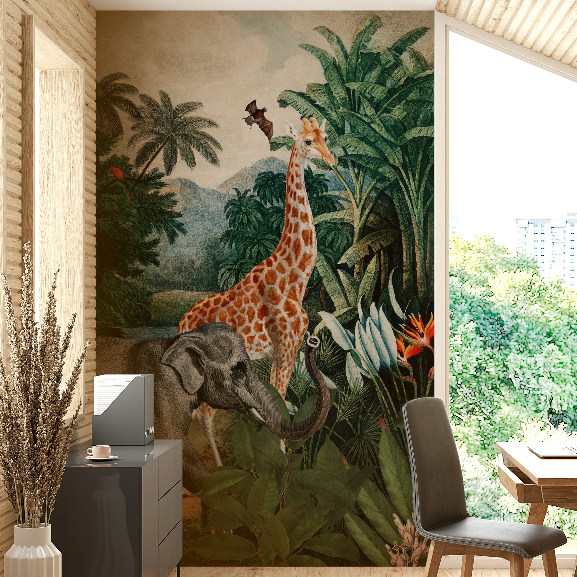 Tropical forest wall mural

