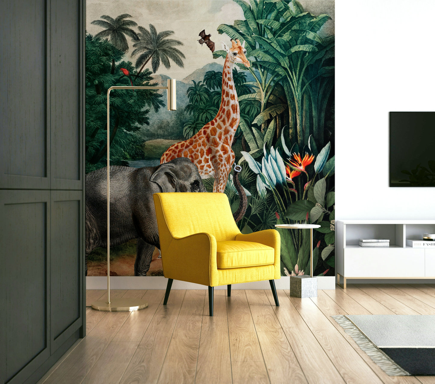Elephant and giraffe mural design


